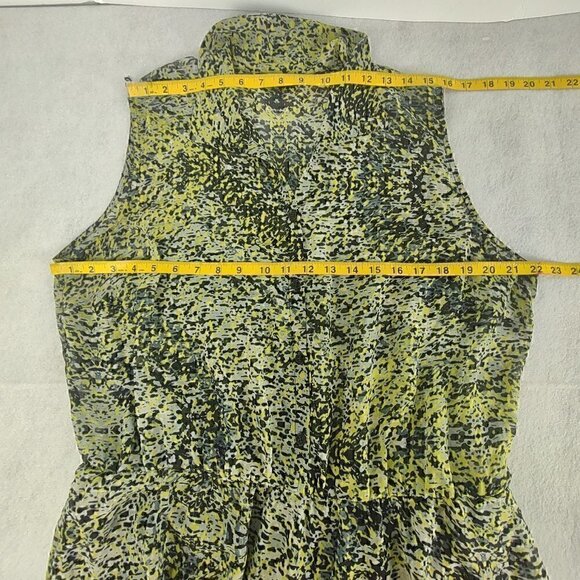 MSK Womens Yellow Green Black Sleeveless Geometric Chiffon Lined Dress Size 18W - Picture 7 of 11